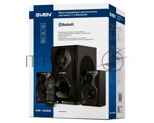 Акустическая система   SVEN AC MS-2055, черный (55Вт, FM-тюнер, USB/SD, дисплей, ПДУ, Bluetooth)