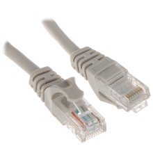 Патч-корд Bion [BPC-U5E181-1M] U/UTP, Cat.5e, AWG 26 (7/0,16мм), многожильный, PVC, 1м, серый, 100% медь