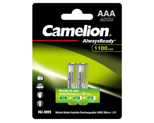 [Аккумулятор] Camelion  AAA-1100mAh Ni-Mh BL-2 (NH-AAA1100BP2/NH-AAA1100ARBP2, аккумулятор,1.2В) (2 шт. в уп-ке)