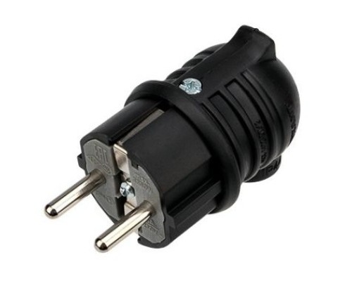 [Smartbuy Вилки, Разъемы силовые, Колодки] REXANT 111-003 Вилка угловая влагозащищенная, с/з, 16 А, IP44 каучук REXANT