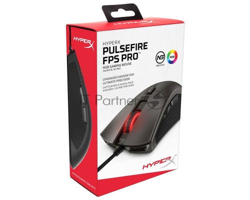  Игровая мышь HyperX Pulsefire Pro (6 кнопок, 16000 dpi, USB, RGB подсветка, HX-MC003B)