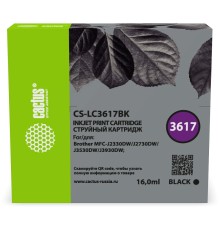 Картридж струйный Cactus CS-LC3617BK черный (16мл) для Brother MFC-J2330DW/J2730DW/J3530DW/J3930DW