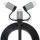 Кабель Crown USB - microUSB/USB Type-C/Lightning CMCU-3182 black
