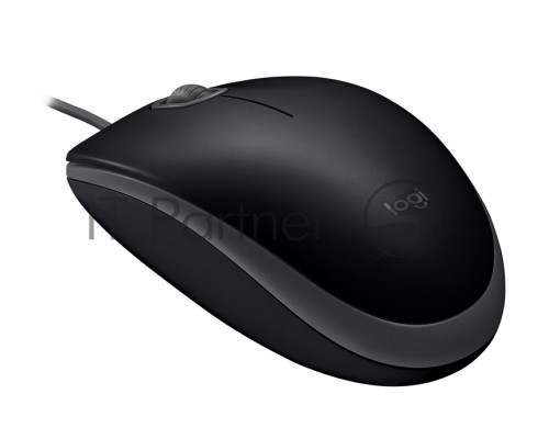 Мышь проводная Logitech B110 Silent черный, 1000 dpi, USB, кнопки - 3