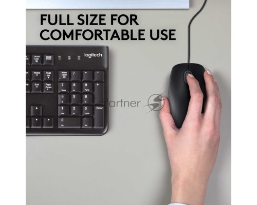 Мышь проводная Logitech B110 Silent черный, 1000 dpi, USB, кнопки - 3