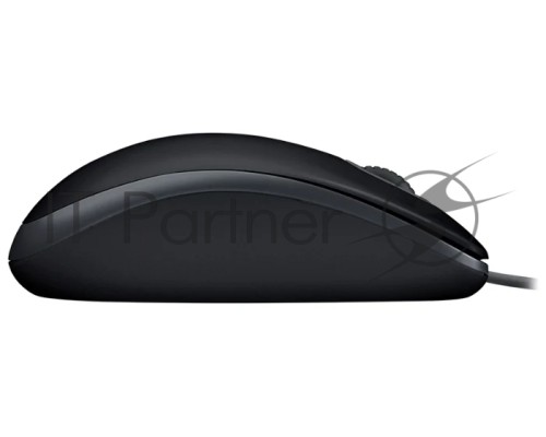 Мышь проводная Logitech B110 Silent черный, 1000 dpi, USB, кнопки - 3