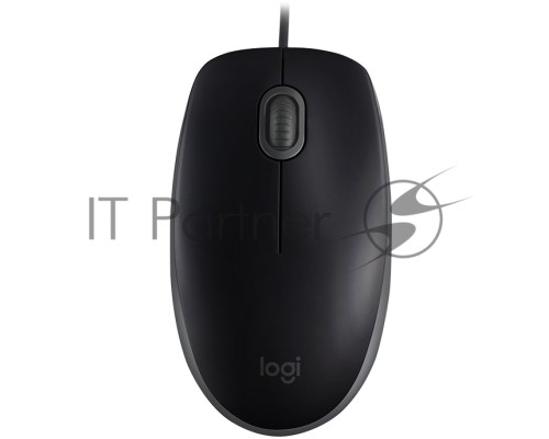 Мышь проводная Logitech B110 Silent черный, 1000 dpi, USB, кнопки - 3
