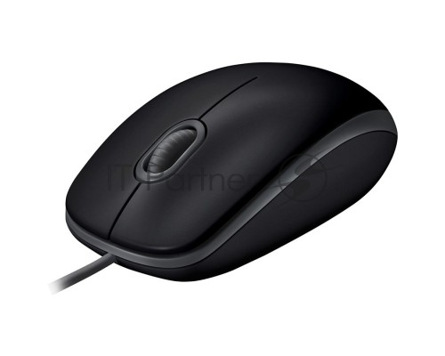 Мышь проводная Logitech B110 Silent черный, 1000 dpi, USB, кнопки - 3