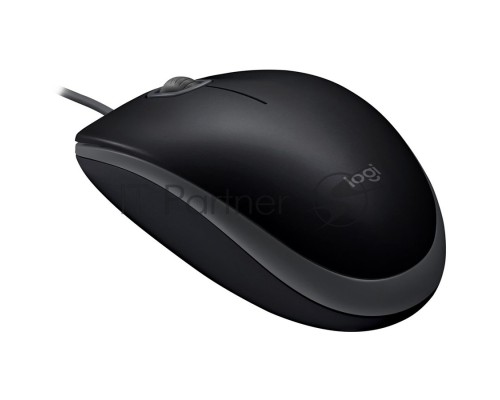 Мышь проводная Logitech B110 Silent черный, 1000 dpi, USB, кнопки - 3