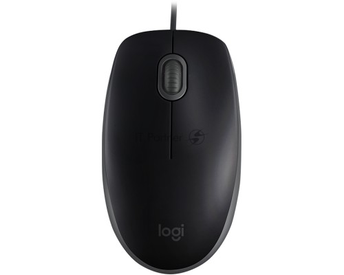 Мышь проводная Logitech B110 Silent черный, 1000 dpi, USB, кнопки - 3