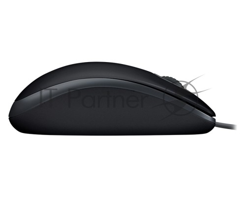 Мышь проводная Logitech B110 Silent черный, 1000 dpi, USB, кнопки - 3