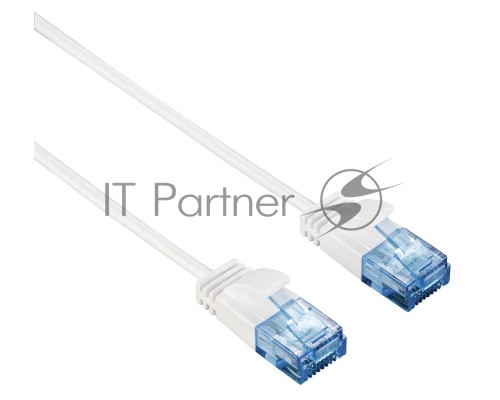 Патч-корд Hama Slim-Flexible UTP cat6 solid 1.5м белый RJ-45 (m)-RJ-45 (m)