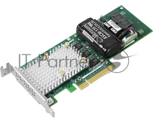 Контроллер Microsemi Adaptec SmartRAID 3162-8i Single ,8 internal ports, PCIe Gen3 ,x8,1 GB DDR4,RAID 0/1/10,RAID 5/6/50/60,FlexConfig,maxCache 4.0