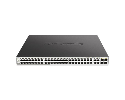 [Сетевое оборудование] D-Link DGS-1210-52MP/F4A PROJ Настраиваемый L2 коммутатор с 48 портами 10/100/1000Base-T и 4 комбо-портами 100/1000Base-T/SFP (48 портов PoE 802.3af/at, PoE-бюджет 370 Вт)