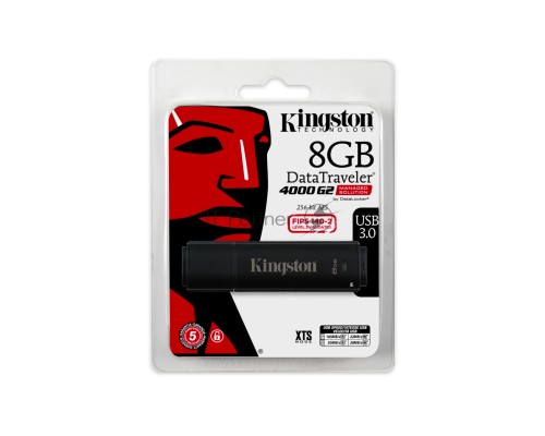 Флеш Диск Kingston 8Gb DataTraveler 4000 <DT4000G2DM/8GB> G2 256 AES FIPS 140-2 Level 3 (Management Ready) USB3.0 черный