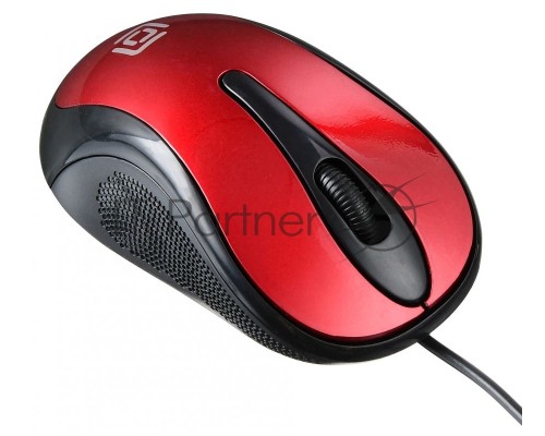 Мышь проводная Oklick 385M черный/красный, 1000 dpi, USB, кнопки - 3