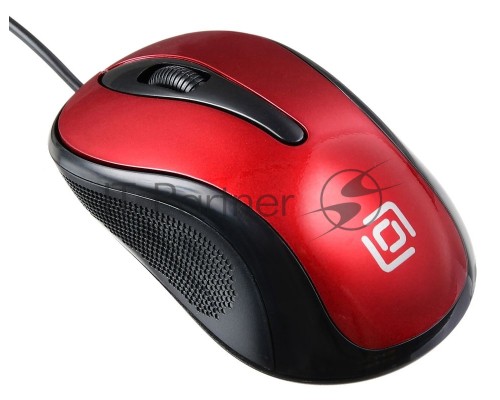 Мышь проводная Oklick 385M черный/красный, 1000 dpi, USB, кнопки - 3