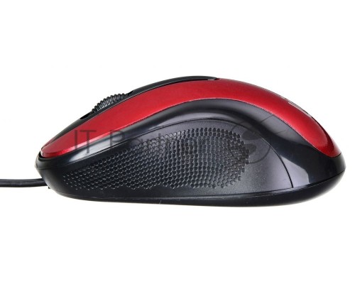 Мышь проводная Oklick 385M черный/красный, 1000 dpi, USB, кнопки - 3