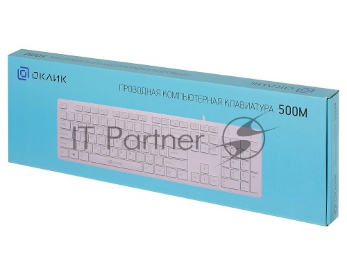 Клавиатура Oklick 500M белый USB slim Multimedia