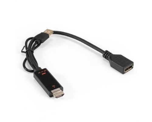 [кабели] Exegate EX294714RUS Конвертер HDMI-DisplayPort ExeGate EX-A-HDMIM-DPFU2-0.15 (19M/U2AM+20F, с питанием USB2.0)