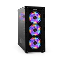 Exegate EX294967RUS Корпус Miditower ExeGate i3 BASE (ATX, без БП, с окном, 1*USB+1*USB3.0, аудио, 4 вент. 12см с RGB подсветкой)
