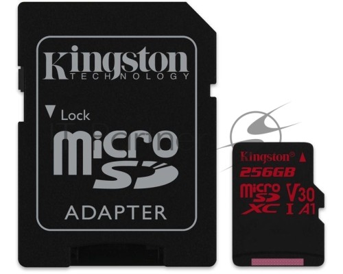 Флеш карта microSDHC 256Gb Class10 Kingston <SDCR/256GB> Canvas React с адаптером