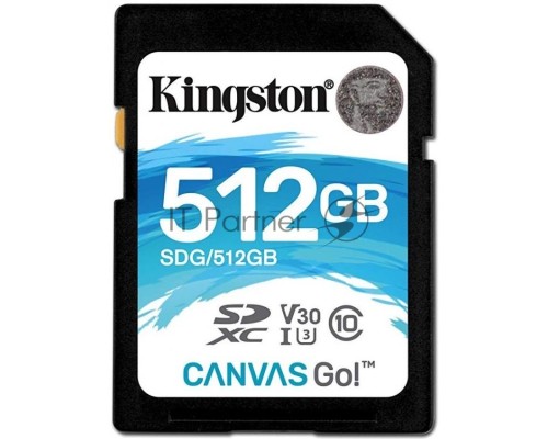Флеш карта SDHC 512Gb Class10 Kingston <SDG/512GB>, Canvas Go 90R/45W CL10 U3 V30