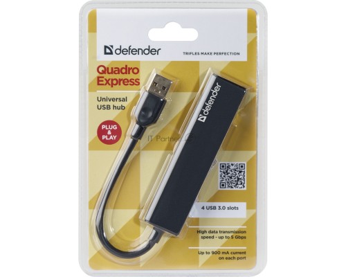 Универсальный USB Defender разветвитель Quadro Express USB3.0, 4 порта