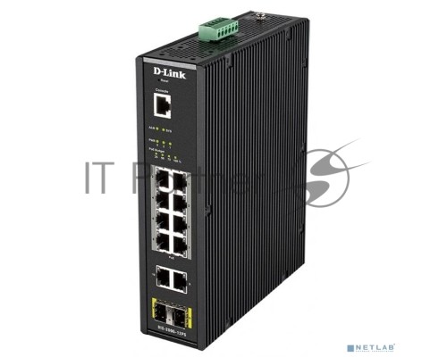 Коммутатор  D-Link DIS-200G-12PS/A1A, L2 Managed Industrial Switch with 10 10/100/1000Base-T and 2 1000Base-X SFP ports (8 PoE ports 802.3af/802.3at (30 W), PoE Budget 123 W)8K Mac address, 802.3x Flow Control,