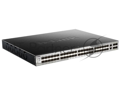 Коммутатор D-Link DGS-3130-54TS/A1A Управляемый стекируемый коммутатор 3 уровня с 48 портами 10/100/1000Base-T, 2 портами 10GBase-T и 4 портами 10GBas