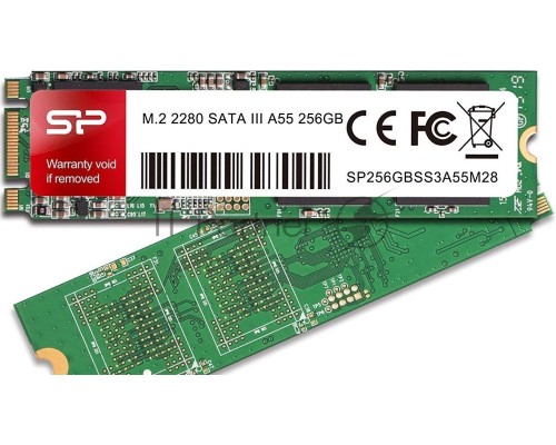 Твердотельный диск 256GB Silicon Power A55, M.2 2280, SATA III [R/W - 560/530 MB/s] TLC