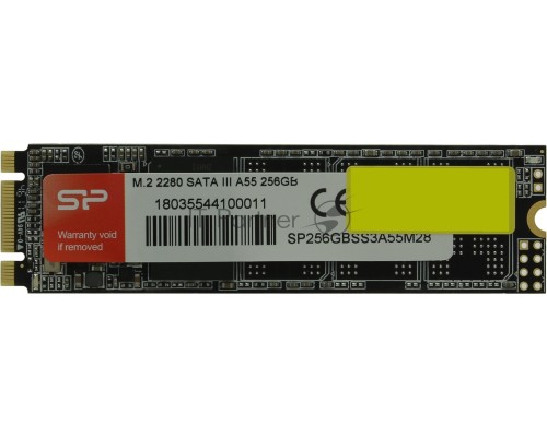 Твердотельный диск 256GB Silicon Power A55, M.2 2280, SATA III [R/W - 560/530 MB/s] TLC