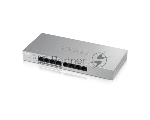 Коммутатор ZYXEL GS1200-8HP V2 8 Port Gigabit PoE+ webmanaged Switch, 4x PoE, 60 Watt
