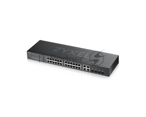 Коммутатор ZYXEL GS1920-24v2 Hybrid Smart switch Zyxel Nebula Flex, 24xGE, 4xCombo (SFP/RJ-45), silent (fanless), Standalone / cloud management