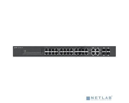 Коммутатор ZYXEL GS1920-24v2 Hybrid Smart switch Zyxel Nebula Flex, 24xGE, 4xCombo (SFP/RJ-45), silent (fanless), Standalone / cloud management