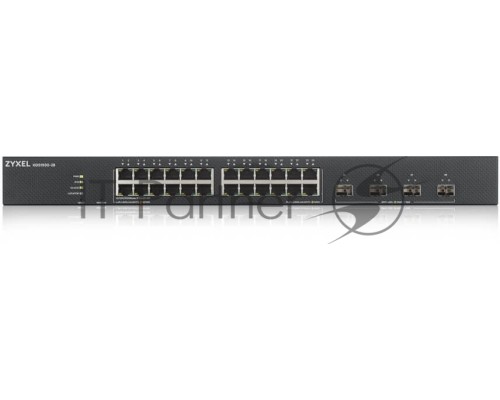Коммутатор ZYXEL XGS1930-28 Hybrid Smart L2+ switch Zyxel Nebula Flex, 24xGE, 4xSFP+, silent (fanless), Standalone / cloud management