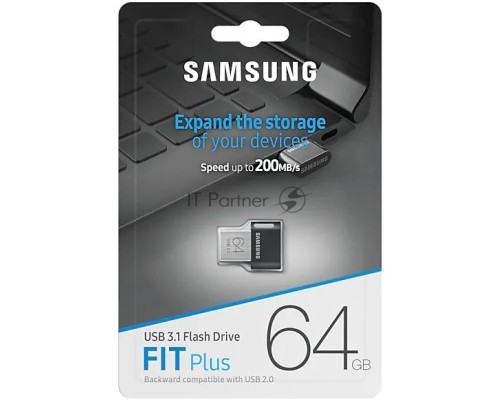 Флеш накопитель 64GB Samsung FIT Plus, USB 3.1, 300 MB/s