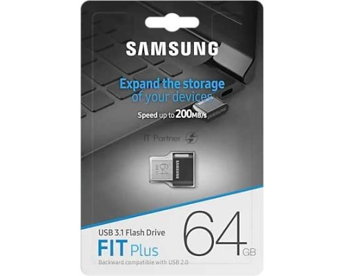 Флеш накопитель 64GB Samsung FIT Plus, USB 3.1, 300 MB/s