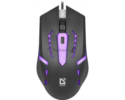 Мышь проводная Defender Flash MB-600L черный, 1200 dpi, USB, кнопки - 4