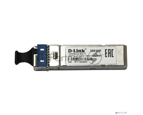 Трансивер D-Link 330R/10KM/A1A WDM SFP 1x1000Base-BX-U Tx:1310nm Rx:1550nm