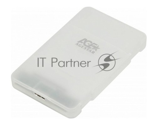 Внешний корпус для HDD/SSD AgeStar 3UBCP1-6G SATA пластик белый 2.5