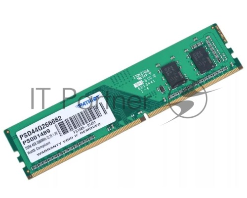 Модуль памяти Patriot DIMM DDR4 4Gb (pc-21300) 2666MHz PSD44G266682 Модуль памяти Patriot DIMM DDR4 4Gb (pc-21300) 2666MHz PSD44G266682
