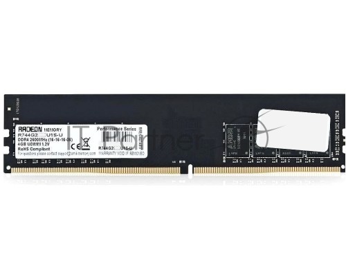 Оперативная память  4GB AMD Radeon™ DDR4 2666 DIMM R7 Performance Series Black R744G2606U1S-U Non-ECC, CL16, 1.2V, RTL