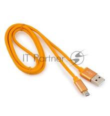 Кабель USB 2.0 Cablexpert CC-S-mUSB01O-1M, AM/microB, серия Silver, длина 1м, оранжевый, блистер 