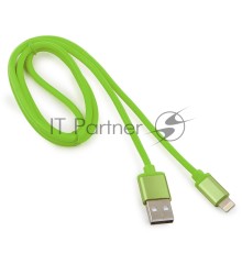 Кабель Cablexpert для Apple CC-S-APUSB01Gn-1M, AM/Lightning, серия Silver, длина 1м, зеленый, блистер 