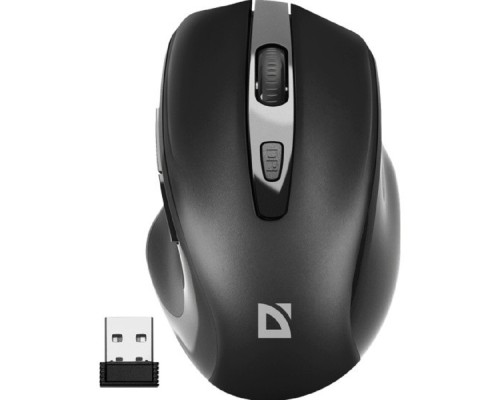[Мышь] Defender Prime MB-053 { Беспроводная оптическая мышь,черный,6D,800-1600dpi,бесшумн } [52053]