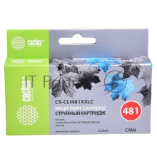 Картридж струйный Cactus CS-CLI481XXLC голубой (12мл) для Canon Pixma TR7540/TR8540/TS6140/TS8140