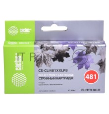Картридж струйный Cactus CS-CLI481XXLPB фото голубой (12мл) для Canon Pixma TS8140/TS9140