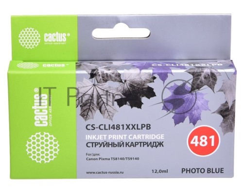 Картридж струйный Cactus CS-CLI481XXLPB фото голубой (12мл) для Canon Pixma TS8140/TS9140