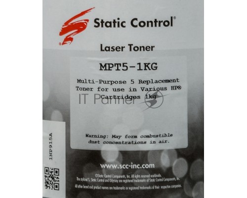 Тонер Static Control MPT5-1KG черный флакон 1000гр. для принтера HP LJ1200/4100/5000 Тонер Static Control MPT5-1KG черный флакон 1000гр. для принтера HP LJ1200/4100/5000